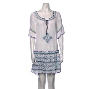 Poupette St. Barth White Printed Mini Dress